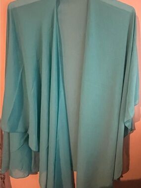 Light Teal Sheer Kimono Cardigan